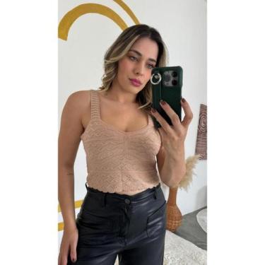 Imagem de Blusa Modal Cropeed Regata Feminina Basica Estilo Blogueira Ondas - Vi