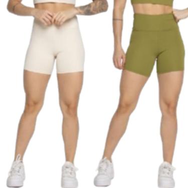 Imagem de KIT 2 Short Smart Verão Serra e Mar Shortinho Para Treino Academia Moda Fitness-Feminino