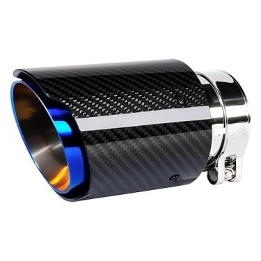 Imagem de Bielpord Ponteiras De Escape Carro 3" Entrada E 4" Saída, Tubo Aço Inoxidável Fibra Carbono, Escape,