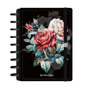 Imagem de Caderno De Disco Inteligente Personalizado Iscool M+ Floriografia Rosa Preto