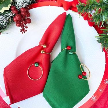 Imagem de Kit 6 Argola Porta Guardanapo Mesa Posta Natal - LADO DE CASA, Dourado