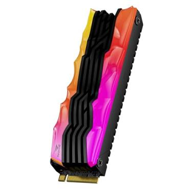Imagem de fanxiang S790R 4TB NVMe M.2 SSD PCIe 4.0 x4, unidade de estado sólido interna com dissipador de calor RGB, até 7350 MB/s, 3D NAND TLC, compatível com PS5, ideal para jogos, criadores e profissionais