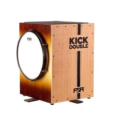 Imagem de Bumbo Bateria Cajon Com Kick 2 em 1 Com Encaixe Para Pedal Versátil Portátil KICK DOUBLE SUMBURST FKB03