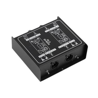 Imagem de simhoa Caixa direta passiva, caixa de áudio XLR de 6,35 mm com injeção de alta impedância para engenheiros de áudio, músicos e profissionais, Dobro