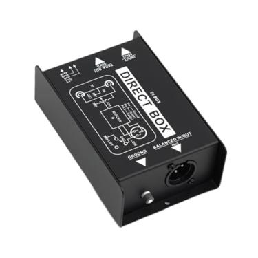 Imagem de simhoa Caixa direta passiva, caixa de áudio XLR de 6,35 mm com injeção de alta impedância para engenheiros de áudio, músicos e profissionais, Mono