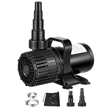 Imagem de VIVOSUN Bomba de água submersível de 2700 GPH com saco de barreira, bomba de lagoa de 120 W, bomba de aquário ultra silenciosa com 4,5 m. Altura de elevação para lagoa, cachoeira, tanque de peixes