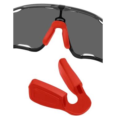 Imagem de Protetores de nariz de substituição para óculos de sol Oakley Jaw-Breaker OO9290/Jaw-Breaker OO9270 - Vermelho