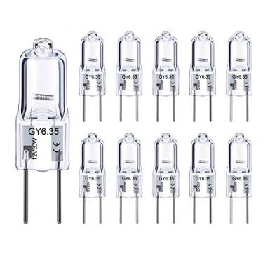 Imagem de Gaormii Lâmpada Halógena GY6.35 50W, Q50/CL/GY6/12V/T3/T4 JC Tipo GY6.35/G6.35 Base Bi-Pino, AC/DC 12V, Regulável, 2700K Branco Quente, Pacote com 10