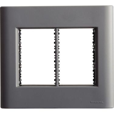 Imagem de Placa 6 Postos 4x4 Tramontina Giz Titânio Soft Touch Suporte Tramontina