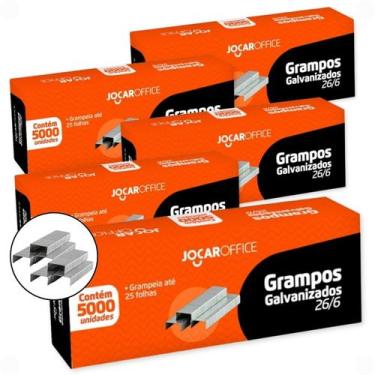 Imagem de Kit 5 Caixas de Grampo para Grampeador Galvanizado 26/6 C/5000 cada Id