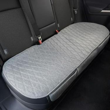 Imagem de Capa de assento traseira antiderrapante universal cinza tamanho P - almofada de assento inferior de linho sintético para a maioria dos veículos, carros, caminhões, SUV, Van - Protetores automotivos