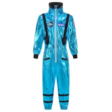 Imagem de GRAJTCIN Astronaut Costume for Kids Space Suit Alien Jumpsuit Boys Girls Halloween Christmas Party Costume (XL, Blue)