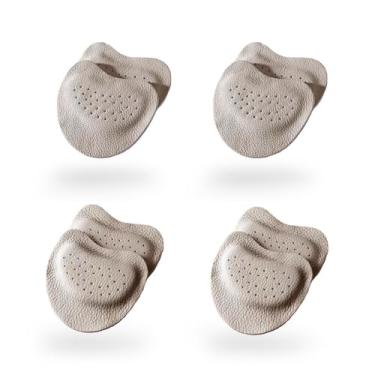 Imagem de CB 4 pares de almofadas metatarsais de couro macio para o antepé, palmilhas de inserção de almofadas de esponja com bola de pé, alívio da dor nos pés, para homens e mulheres, sapatos infantis, 2 pares