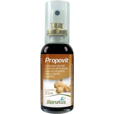 Imagem de Bionatus, Propovit, Composto de mel e extrato de própolis, sabor gengibre, malva, agrião e menta, 35ml, Marrom