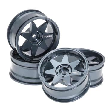 Imagem de oshhni Rodas de carro RC em escala 1:10 Xy01 Peças de veículos de controle remoto Modificação de alto desempenho Substituição RC Brinquedos Acessórios, Cinza Escuro