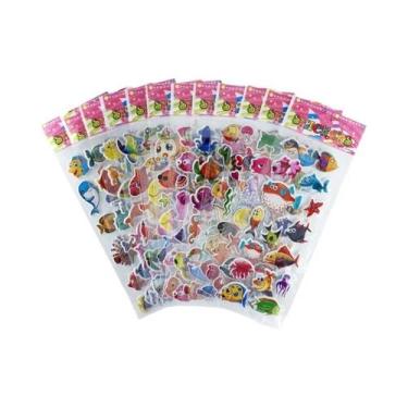 Imagem de Adesivos De PVC 3D De Unicórnio Kawaii Com Bolhas, 12 Folhas/Conjunto 