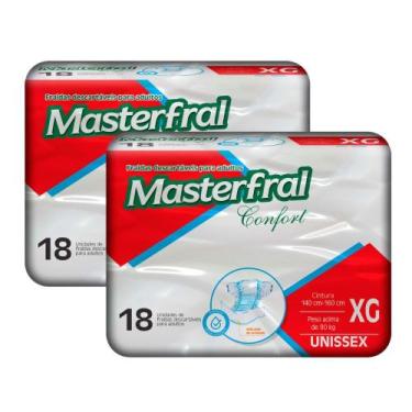 Imagem de Kit 2 Fralda Geriátrica Masterfral Confort Unissex Tamanho XG com 18 U