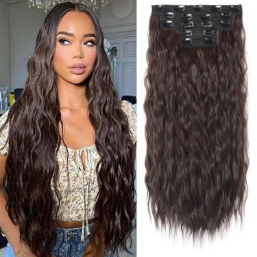 Imagem de Extensões de cabelo Clip in REECHO HE002 60 cm 240 g castanho escuro
