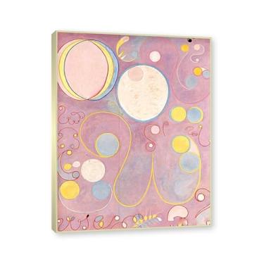 Imagem de Moldura de champanhe. Pôster Hilma Af Klint, (Os dez maiores, nº 08), reproduções de pinturas famosas, imagem de arte abstrata para sala de estar quarto decoração de casa. 30 x 40 cm-11,8 x 15,7 pol