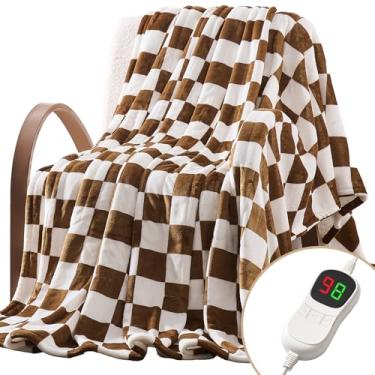 Imagem de HomeMate Cobertor elétrico aquecido tamanho completo - 183 cm x 213 cm cobertor de aquecimento de flanela ultra macio e aconchegante com 10 níveis de calor rápidos 8 horas de desligamento automático