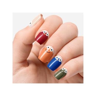 Imagem de OAUEE Tiras de unhas de gel semicuradas | Adesivos de unhas de gel com luz UV necessária | Qualidade de salão de beleza, fácil aplicação e remoção (rostos coloridos)