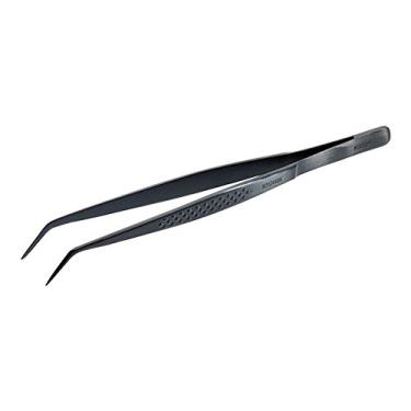 Imagem de Mercer Culinary Pinça de chapeamento Precision Plus Chef de aço inoxidável 18-8, ponta fina, 16,5 cm, preto fosco