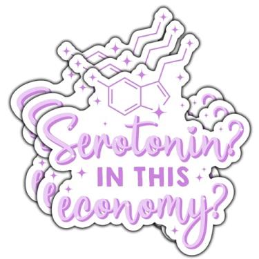 Imagem de (3 peças) Adesivo de serotonina nesta economia engraçado saúde mental sarcástica depressão humor decalque de vinil à prova d'água para livros, laptops, telefone, garrafas de água, copo Kindle 3