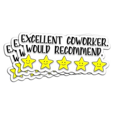 Imagem de Adesivo (3 peças) Excelente Colega de Trabalho Recomendaria Engraçado Trabalho Escritório Humor Decalque de Vinil Impermeável para Livros Laptops Telefone Garrafas de Água Copo Kindle 3 Polegadas