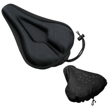 Imagem de Almofada de assento de bicicleta, capa de selim de bicicleta confortável para mulheres e homens, capa de assento de bicicleta acolchoada com gel para ciclismo interno e externo, inclui capa de assento