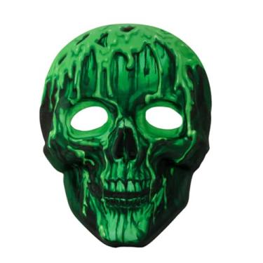 Imagem de Satisyo Halloween Masquerade Party Costume Scary Night Glow in the Dark Skull Mask Ghost Devil Full Face Mask (Glow in Dark, Green Mask)