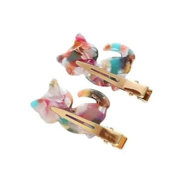 Imagem de Grampos de cabelo de acetato de gato fofos clipes de bico de pato presilhas de leopardo grampos de cabelo presentes clipes laterais acessórios de cabeça