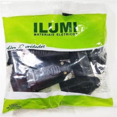 Imagem de Plug Fêmea 2P+T 20A Preto Ilumi Serve Pino 10 E 20A 10 Peças