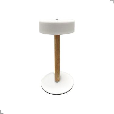 Imagem de Luminária Abajur De Mesa Madeira Led Multicor Touch Com Usb