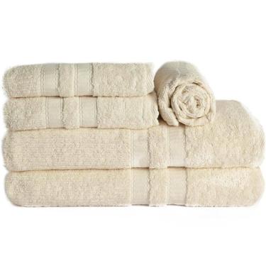 Imagem de Jogo De Banho Toalhas Vegas 100% Algodão 5 Peças - Nude