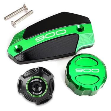 Imagem de Compatível com Z900 Z 900 ABS 2017-2024 2023 tampa do reservatório de fluido de freio dianteiro traseiro da motocicleta acessórios da tampa de enchimento de óleo do motor (conjunto verde)