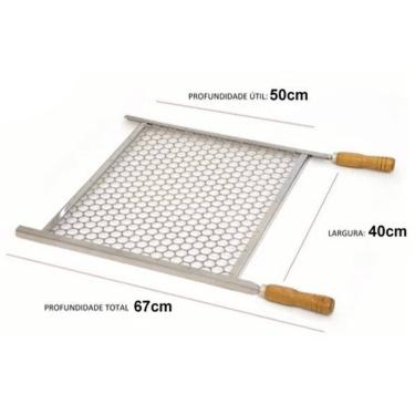 Imagem de Grelha Churrasco Churrasqueira 40Cm X 50Cm Aço Galvanizado