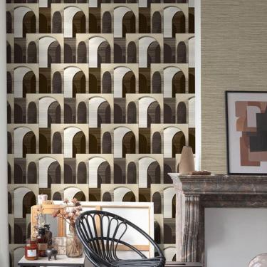 Imagem de Papel De Parede Ciara Folhagem Preto A63201