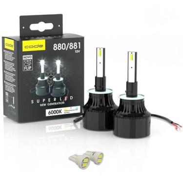 Imagem de Kit Super Led Code / Techone 6000k H27/881 + brinde Par T10 - RAFCAR T