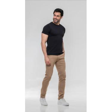 Imagem de Calça Masculina Sarja Caqui Linha Premium Estilo Renovado, 46