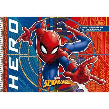 Imagem de Caderno de Cartografia e Desenho Espiral Capa Dura Spider-Man 80 Folha