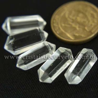 Imagem de 05 Micro Pontinha Bi Ponta Cristal Transparente 15mm para Montar Joias