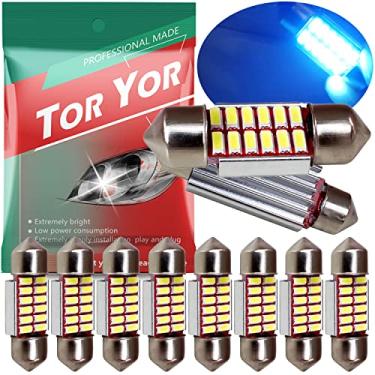 Imagem de DE3175 Lâmpada LED azul 31 mm Festoon LED super brilhante CANBUS 12-SMD 4014 chipsets, lâmpada LED 3022, lâmpada LED DE3021, 3175 LED para luzes de mapa de cúpula interior de carro, luzes de porta de