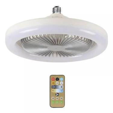 Imagem de Ventilador de teto silencioso com 3 velocidades, lâmpada LED, Bivolt