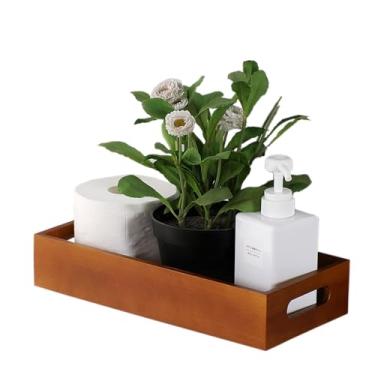 Imagem de PRZSZL Tanque de vaso sanitário grande marrom, caixa de banheiro de madeira para parte de trás de organizadores de papel higiênico e armazenamento