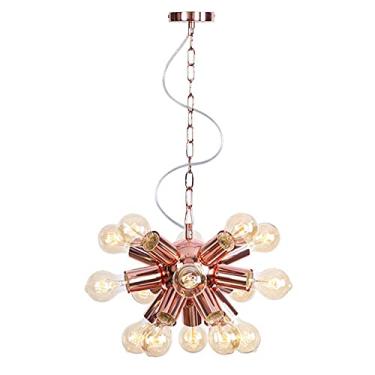 Imagem de Lustre, Luz de teto, Abajur retrô de 15 luzes, Base E27, Luminária pendente de ferro e metal para ambientes internos, Lustre com fiação, 6 luzes (9)