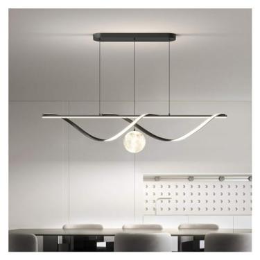 Imagem de Lustre pendente linear ajustável com luzes LED globo para cozinha e sala de jantar, 3 opções de cores (tamanho: 2)