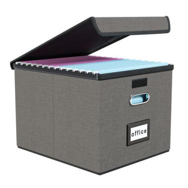 Imagem de Caixa organizadora de arquivos Huolewa atualizada e portátil com tampa