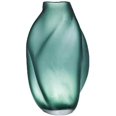 Imagem de Vaso de vidro de sepultura artesanal artesanato criativo transparente decoração de casa de escritório (tinta verde) para flores (tamanho: 30 * 17 cm) (tamanho: 38,5 * 20,5 cm)