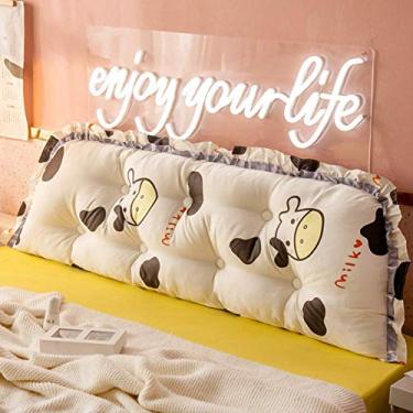 Imagem de Almofada de cabeça de cama, almofada de cunha macia, encosto de sofá estofado, encosto longo removível grosso bloco de apoio de algodão - l 120 cm (47 polegadas) (R 120 cm (47 polegadas))
