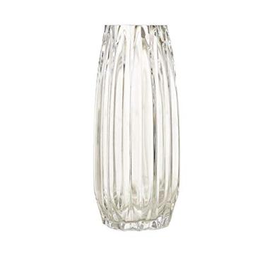 Imagem de CYYHGD Vaso para decoração de 12,2 polegadas e 7,8 polegadas, vaso de vidro transparente cinzento fumado verde escuro, vaso decorativo (DA) (DA)